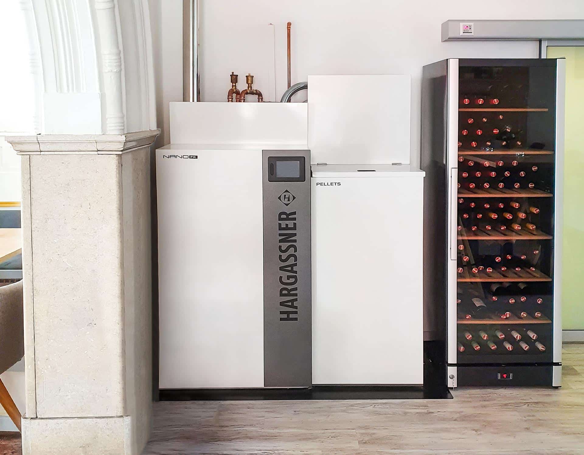 Chaudière à granulés en intérieur